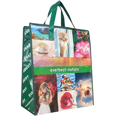 ওয়াটারপ্রুফ শপিং ল্যামিনেটেড ওয়েভেন ব্যাগ মাঝারি আকারের